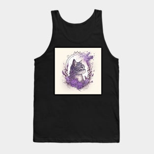 Gothic Cat Art Tank Top